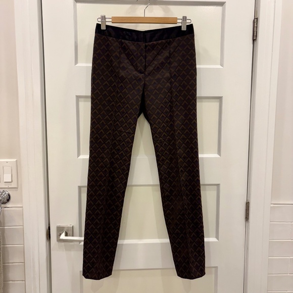 Tara Jarmon brown/black jaquard pants - Picture 1 of 3